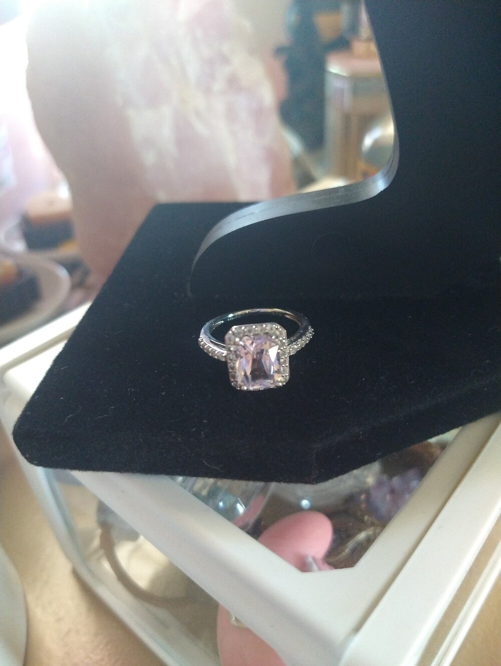 Affinity Gems Afghanistan Kunzite And White Tops Sterling Silver Ring Size 6 - Picture 10 of 10